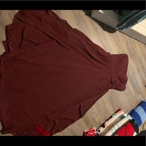 Long plum strapless dress